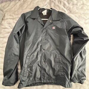 Champion Black Windbreaker Lightweight Athletic Jacket